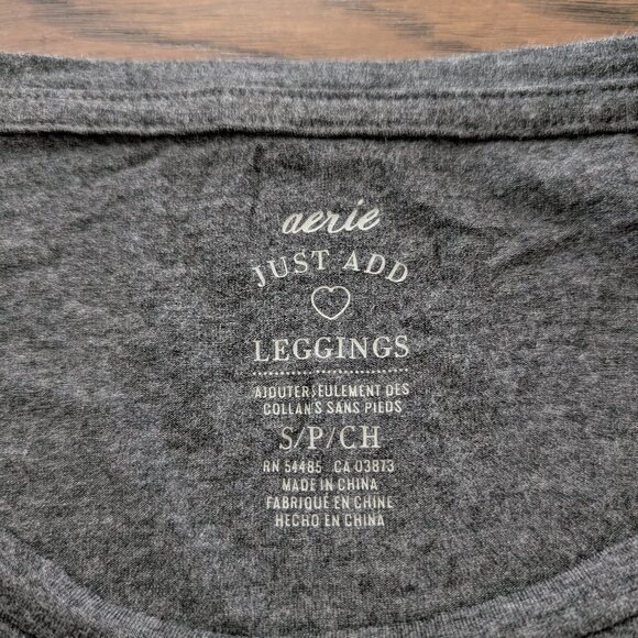 aerie Just Add Leggings long sleeve T shirt grey size small - Picture 4 of 10